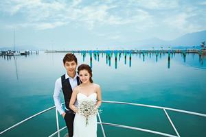 最新三亚海边厦门游艇婚纱写真情侣主题放大样片样册